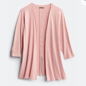 Pink Open Front Cardigan